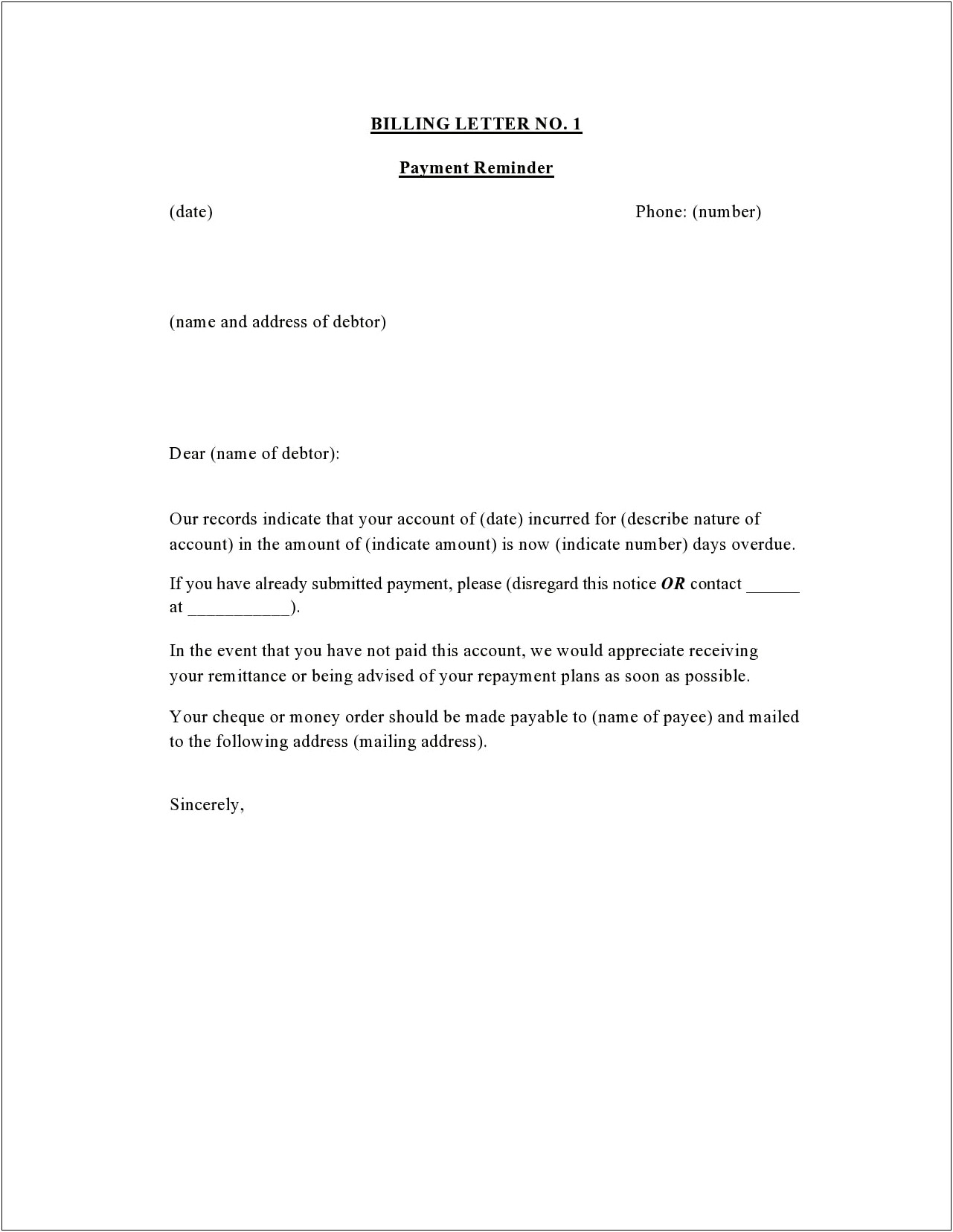 Final Reminder Letter For Payment Template