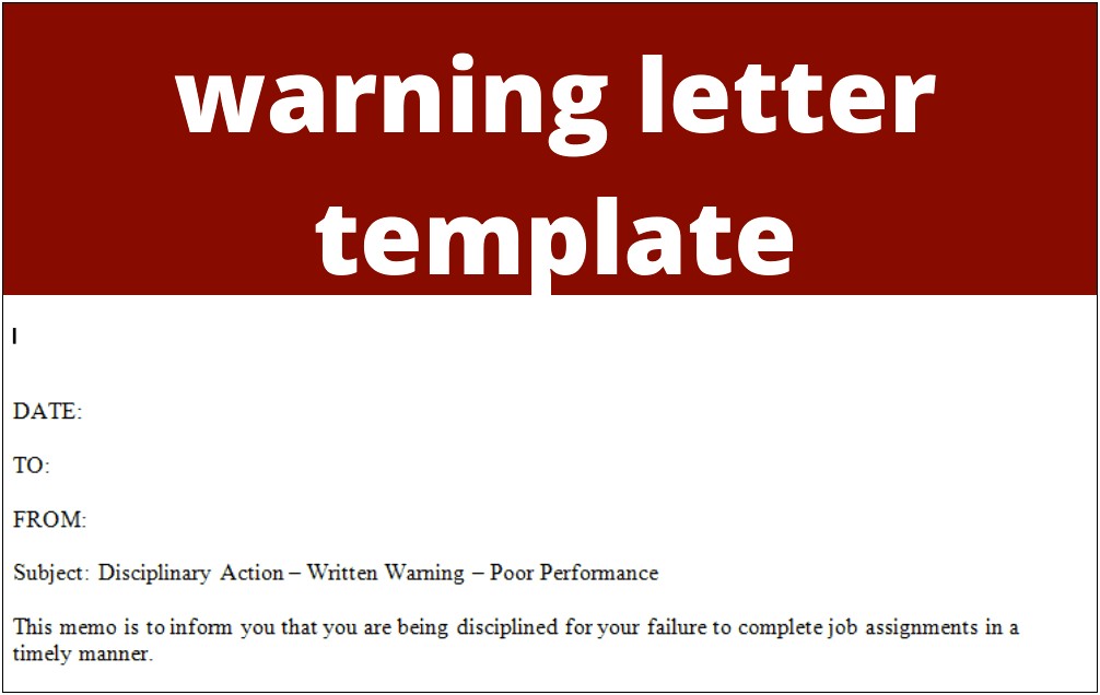 Final Written Warning Letter Template South Africa