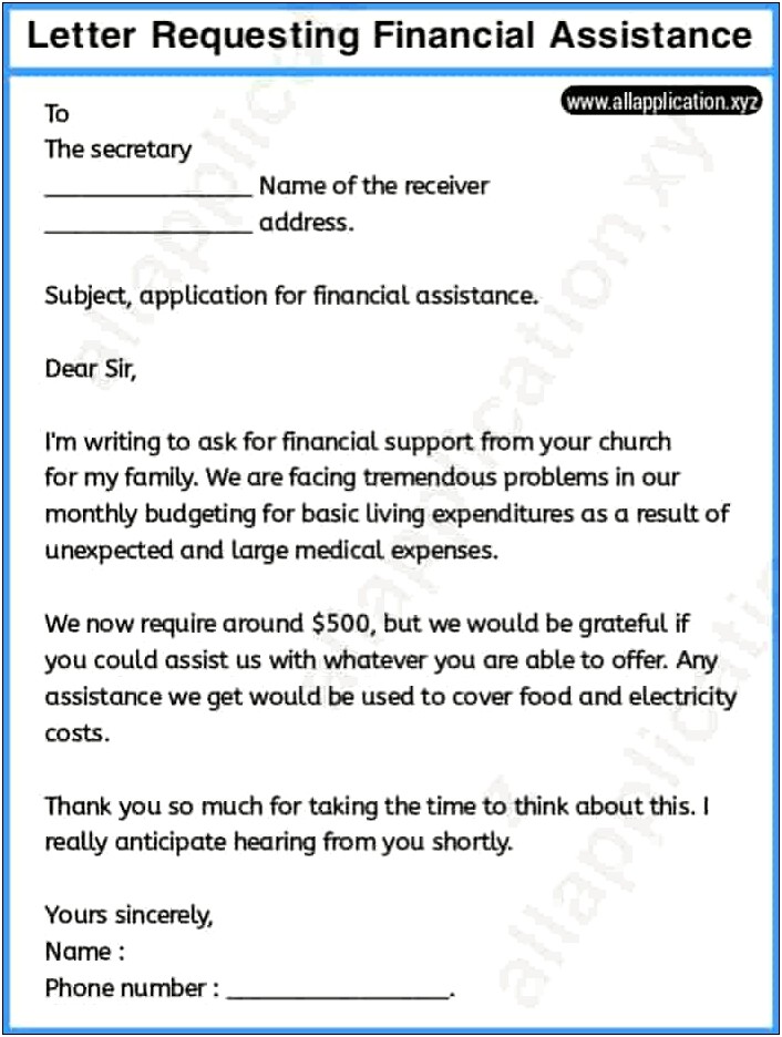 Financial Aid Hardship Letter For School Templates