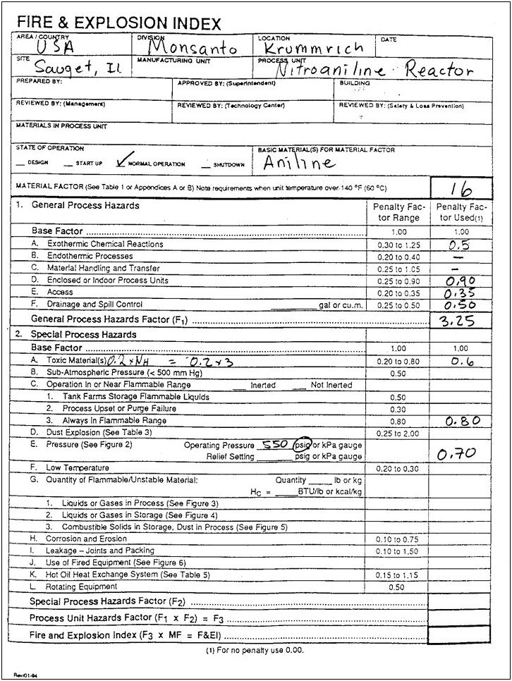 Fire And Explosion Prevention Plan Template