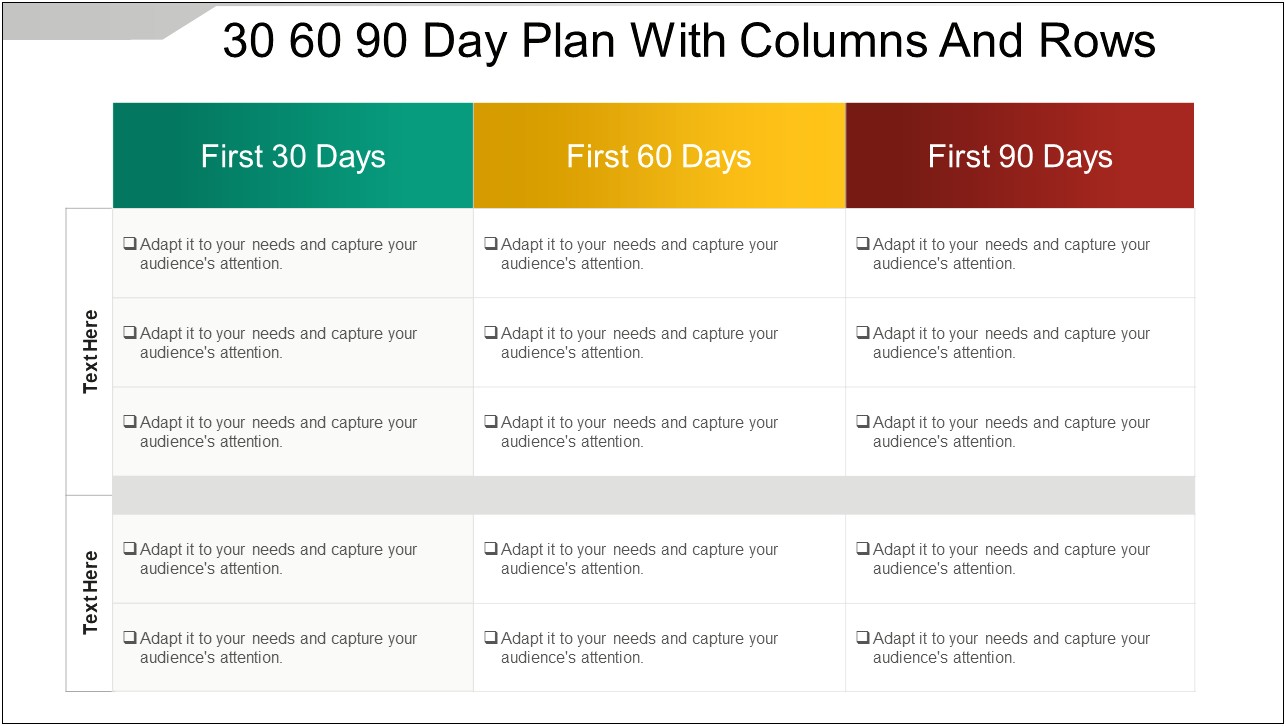 Fire Department 30 60 90 Day Plan Template