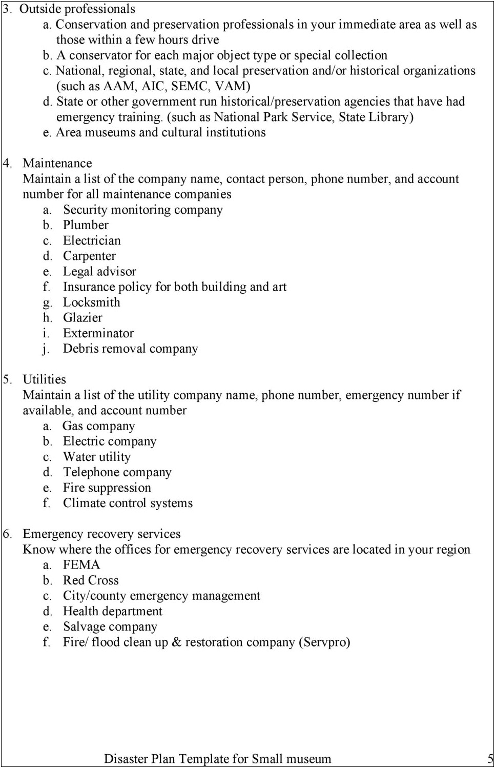 Fire Department 5 Year Plan Template