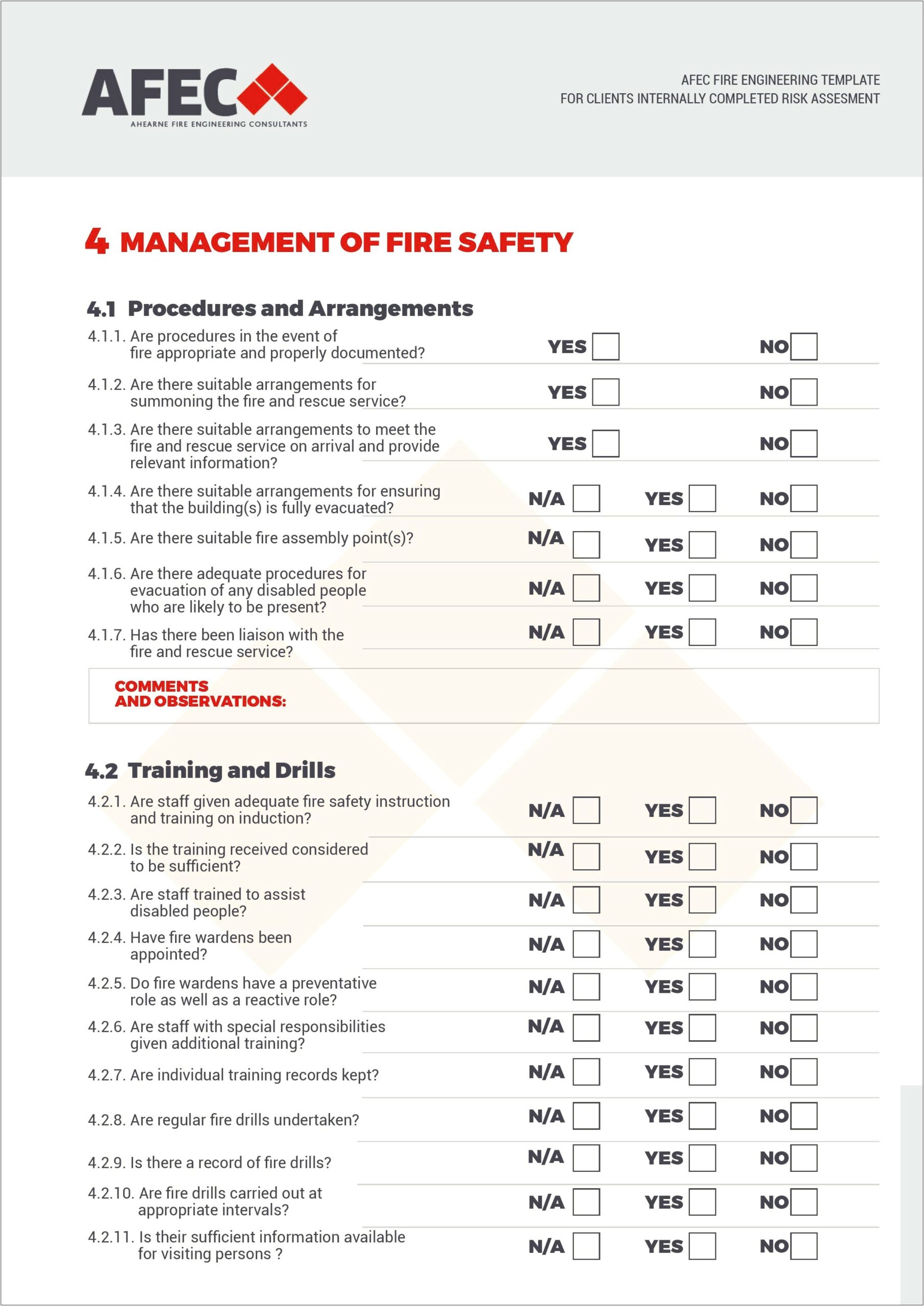 Fire Department Risk Management Plan Template