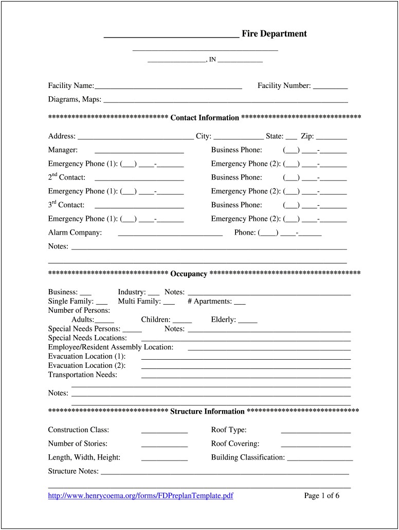 Fire Department Training Lesson Plan Template