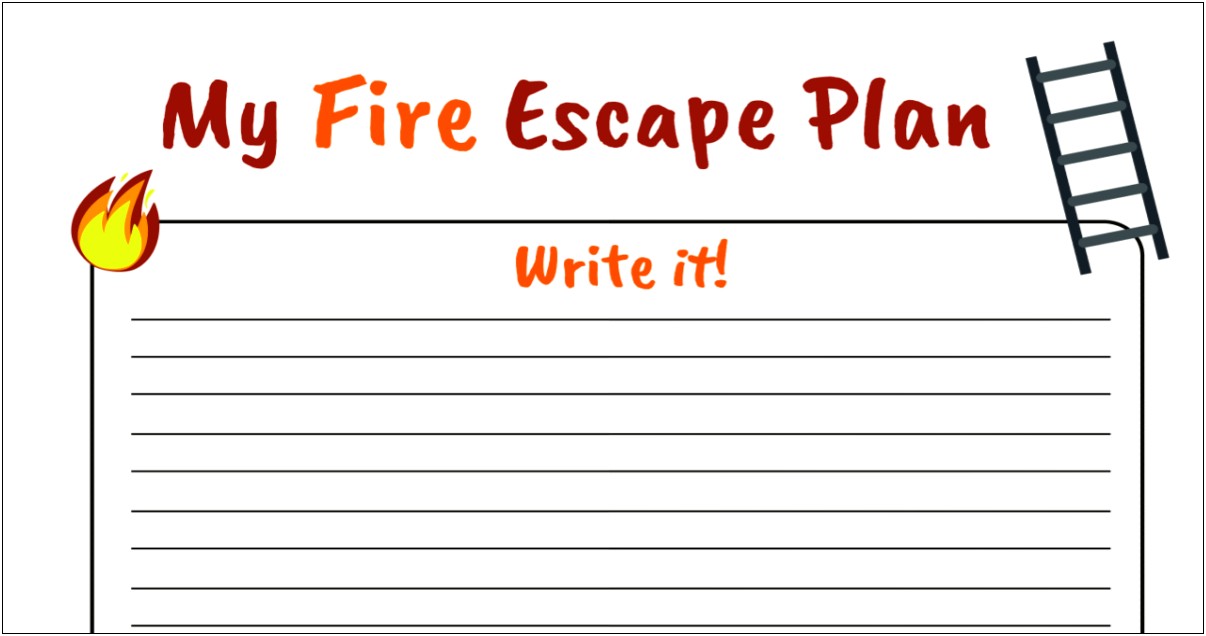 Fire Evacuation Plan Coloring Template For Kids