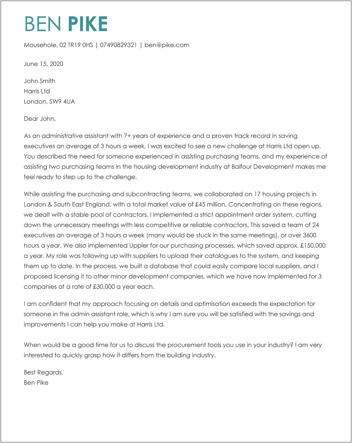 First Job Cover Letter Email Template