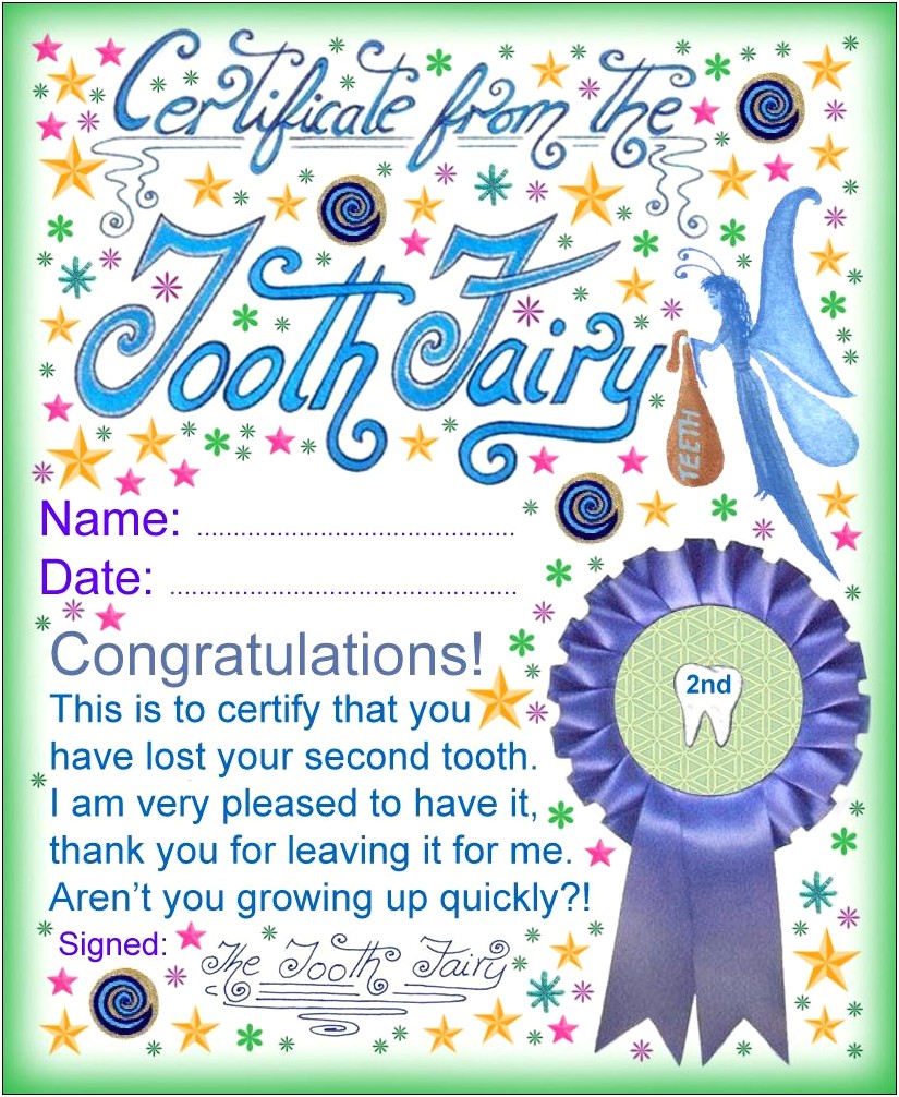 First Tooth Fairy Letter Template Pdf