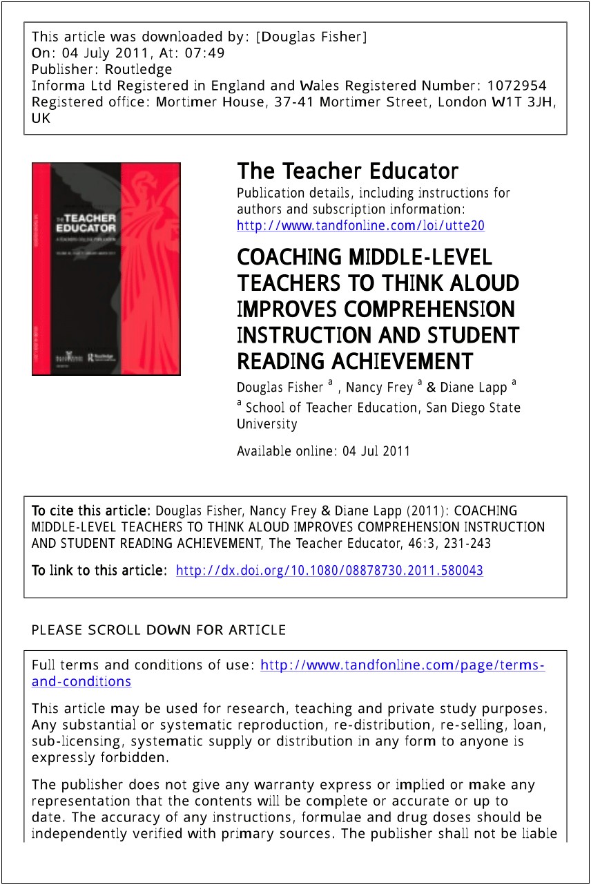 Fisher And Frey Lesson Plan Template