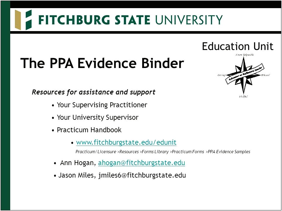 Fitchburg State University Lesson Plan Template