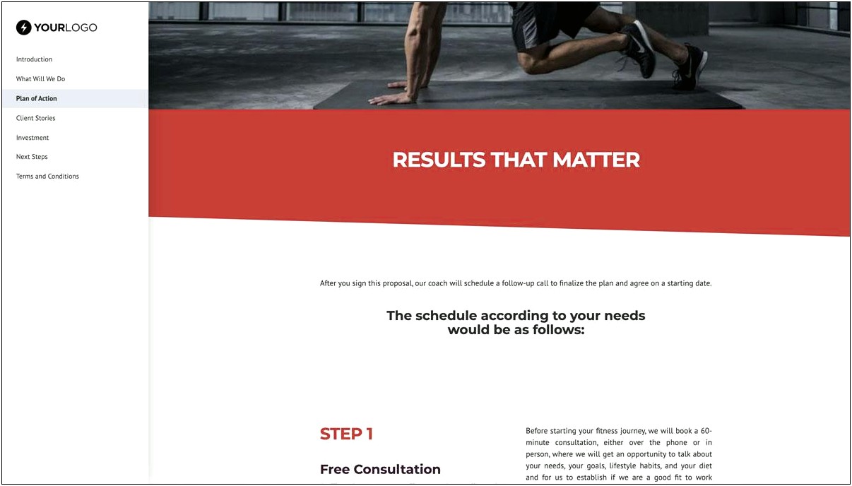 Fitness Proposal For Corporate Letter Template