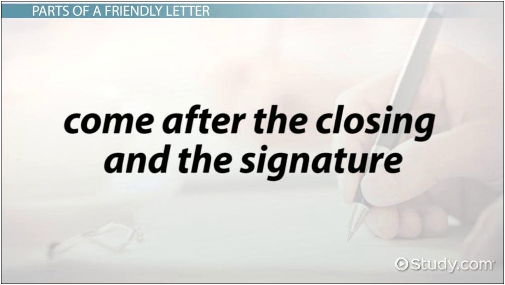 Five Parts Of A Friendly Letter Template