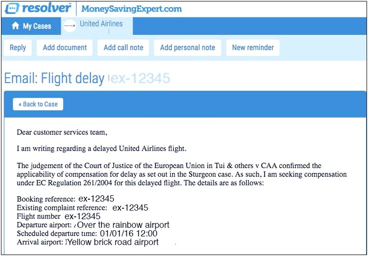 Flight Delay Compensation Eu Template Letter