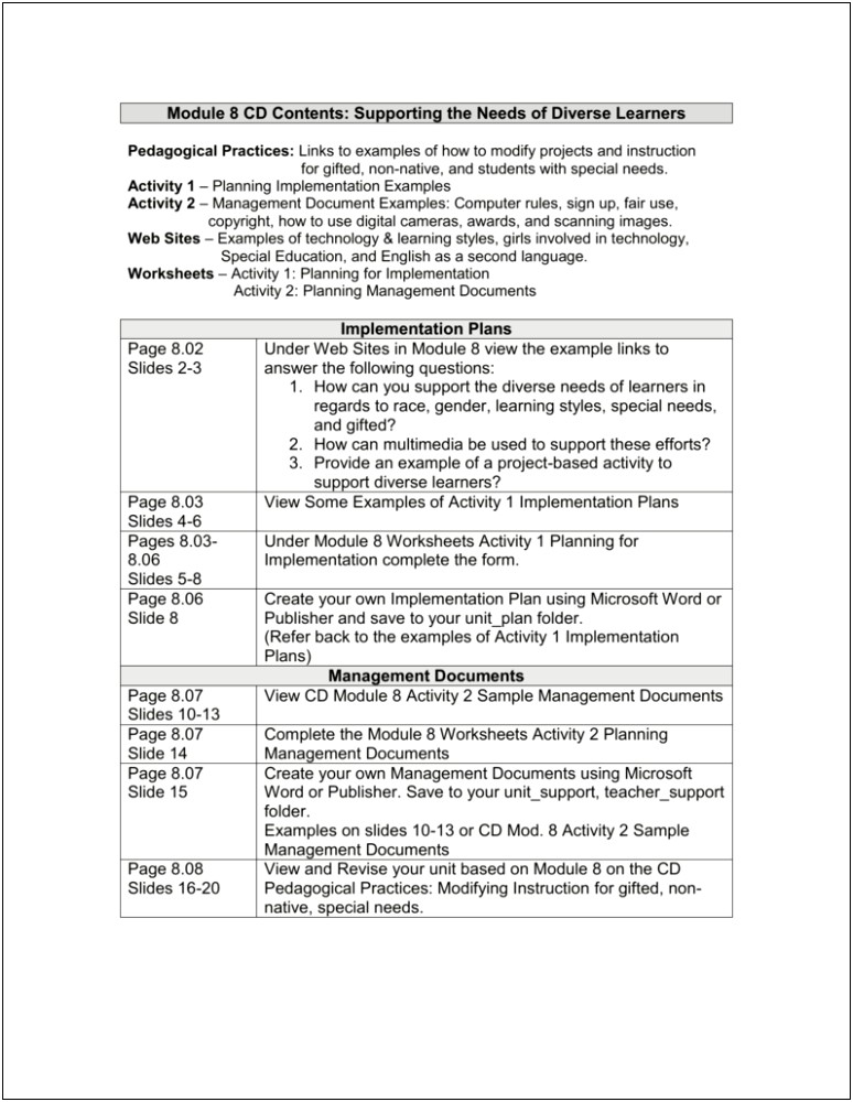 Florida Department Of Education Lesson Plan Template