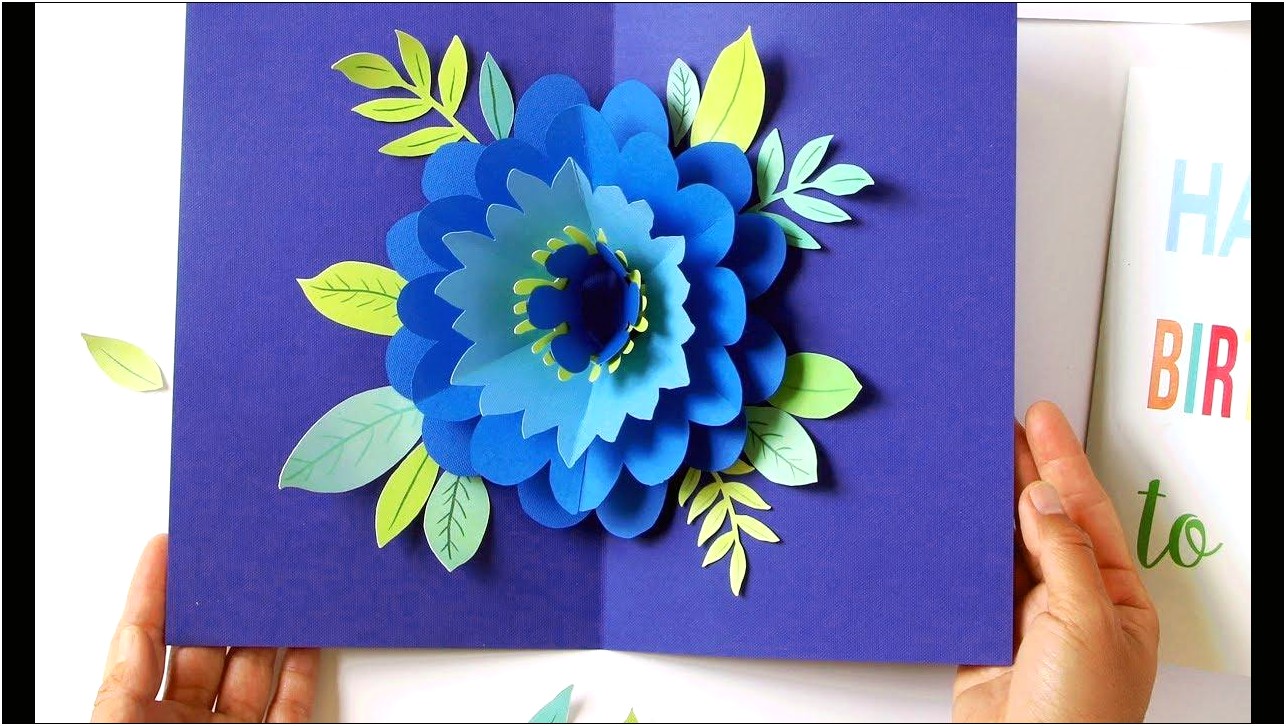 Flower Bouquet Pop Up Card Template