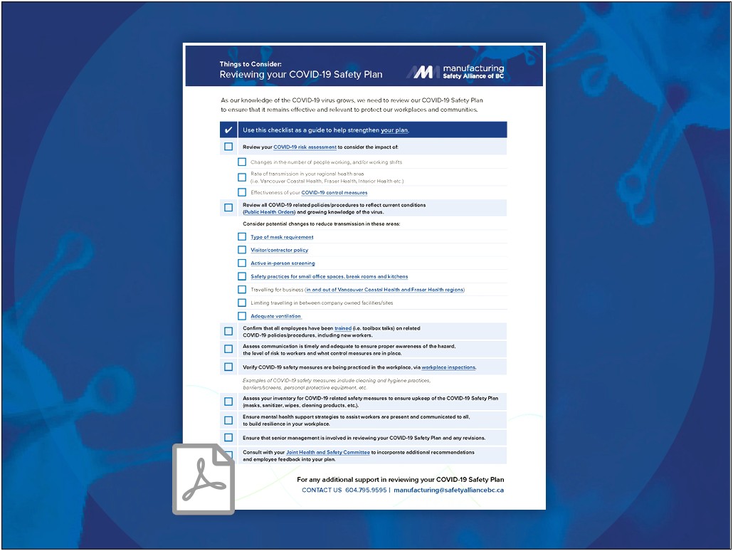 Food Safety Plan Template British Columbia