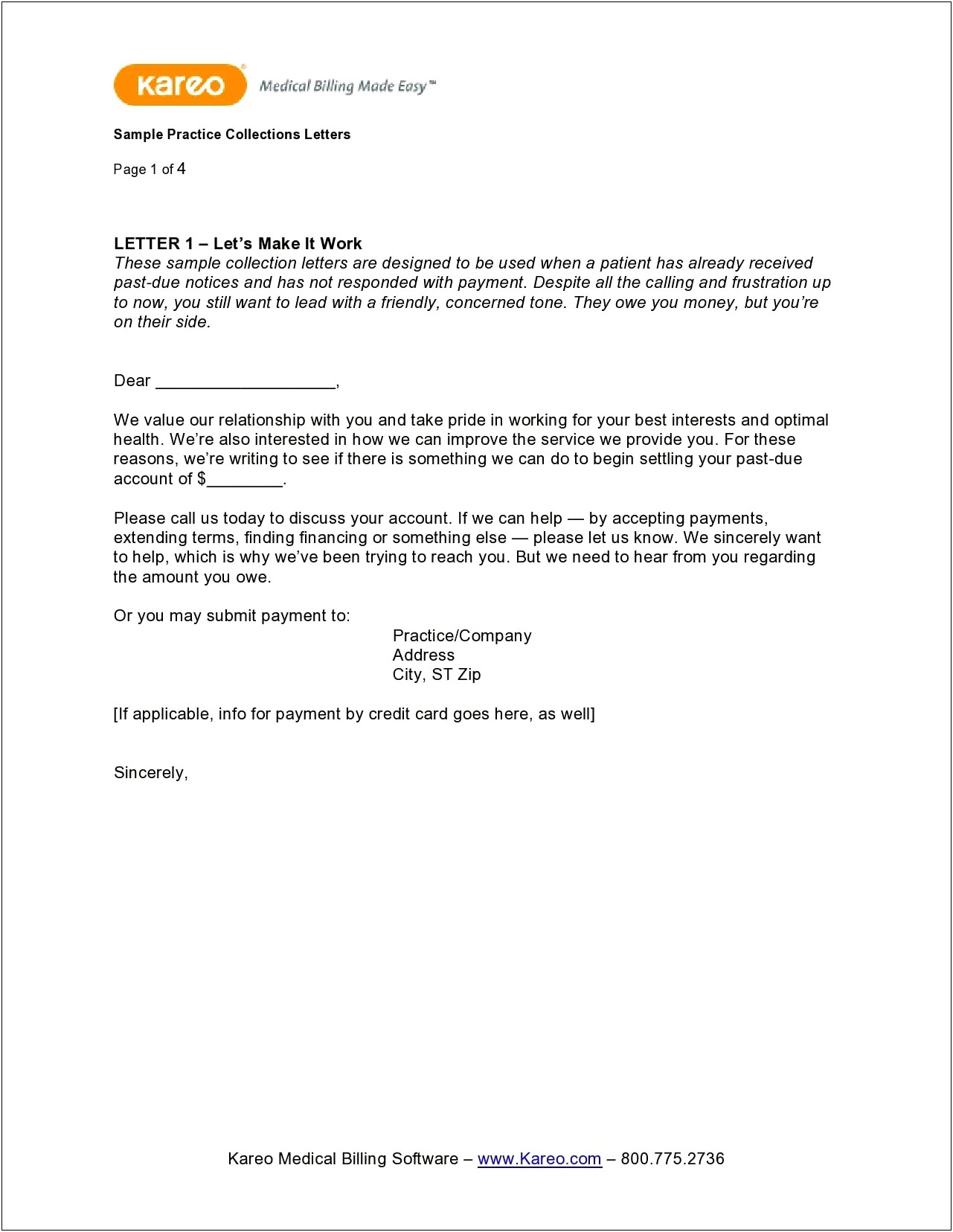 Form Letter Template For Failed Payment