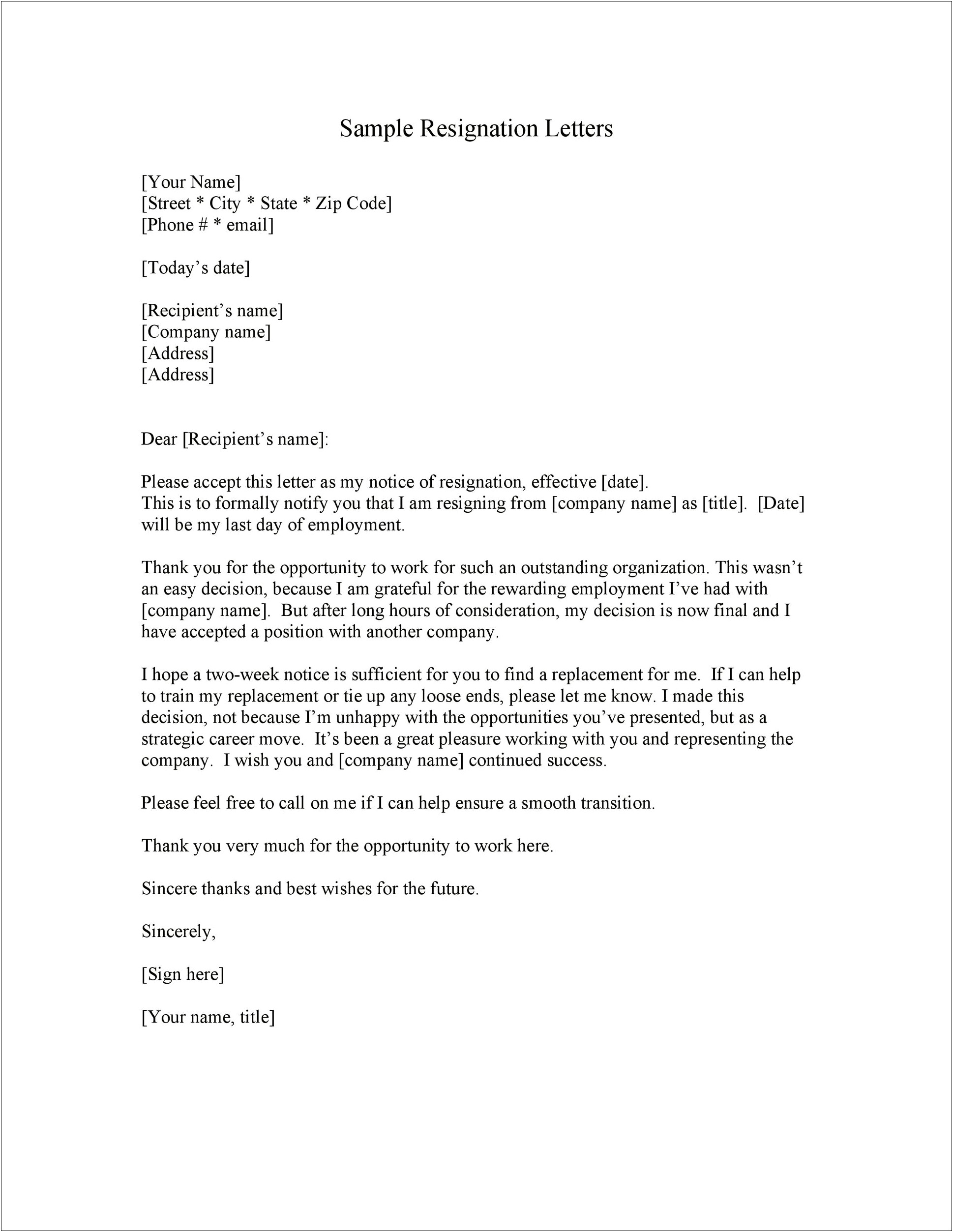 Formal 30 Day Notice Letter Template