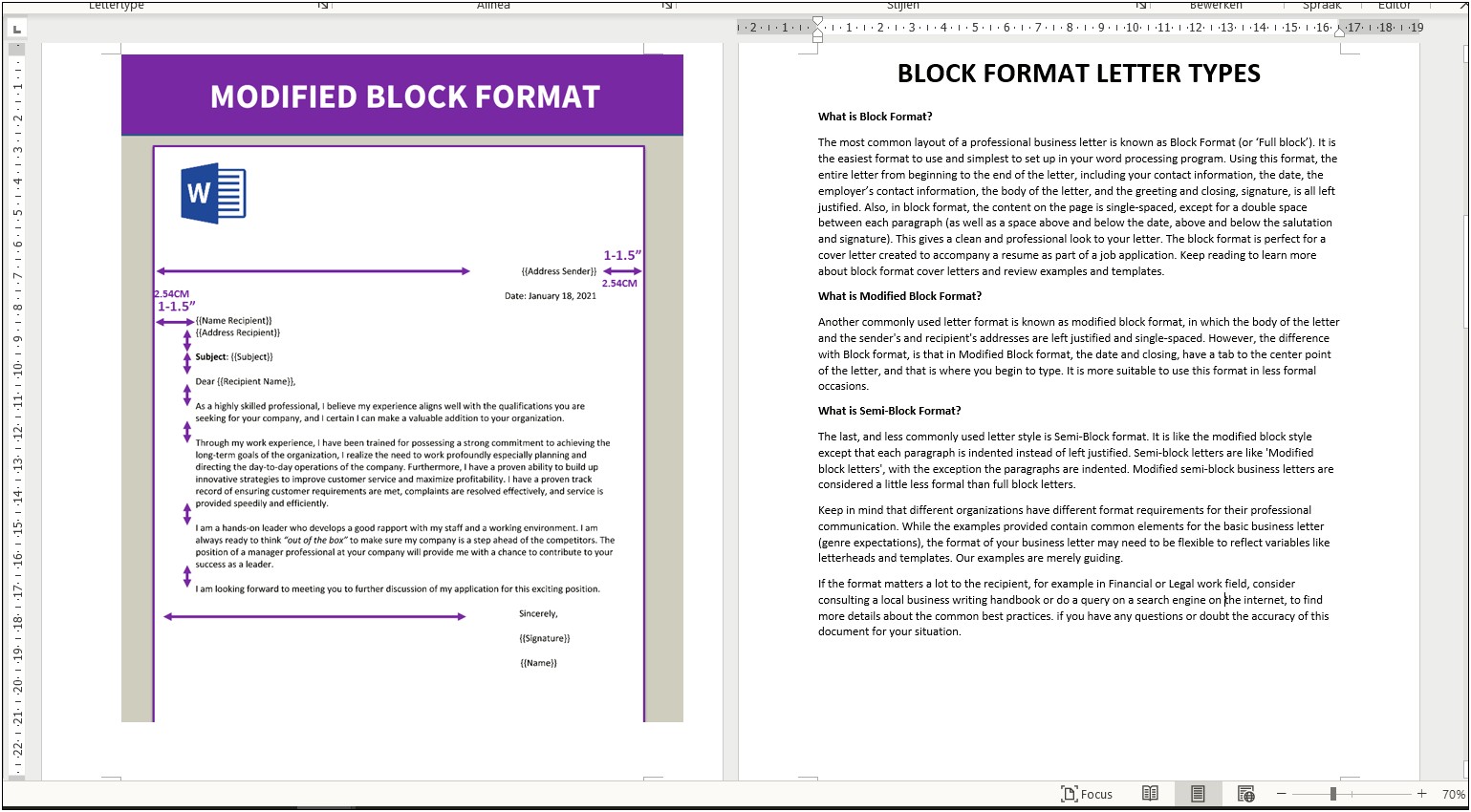 Formal Business Letter Template With Letterhead