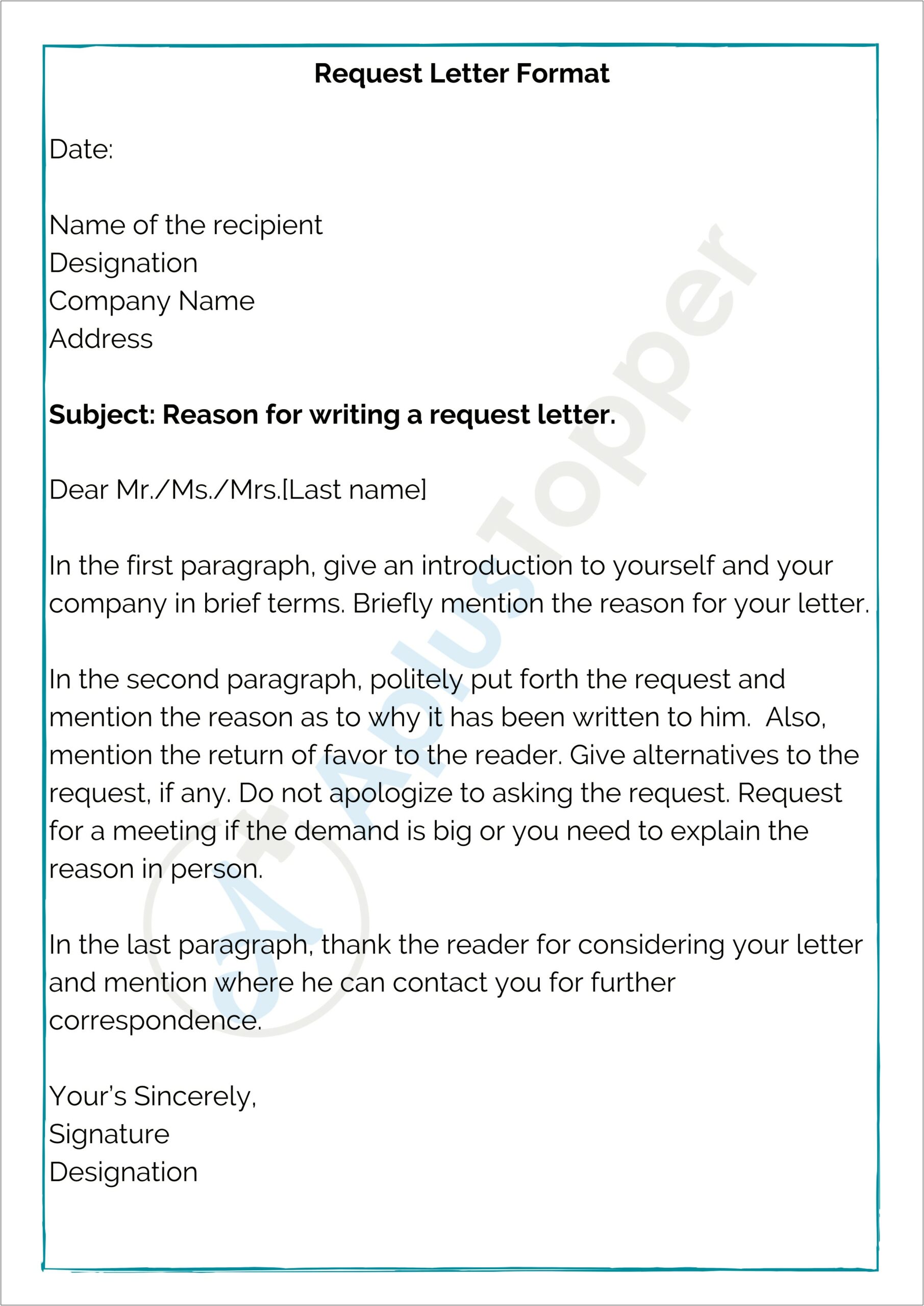 Formal Letter Template Request For Title