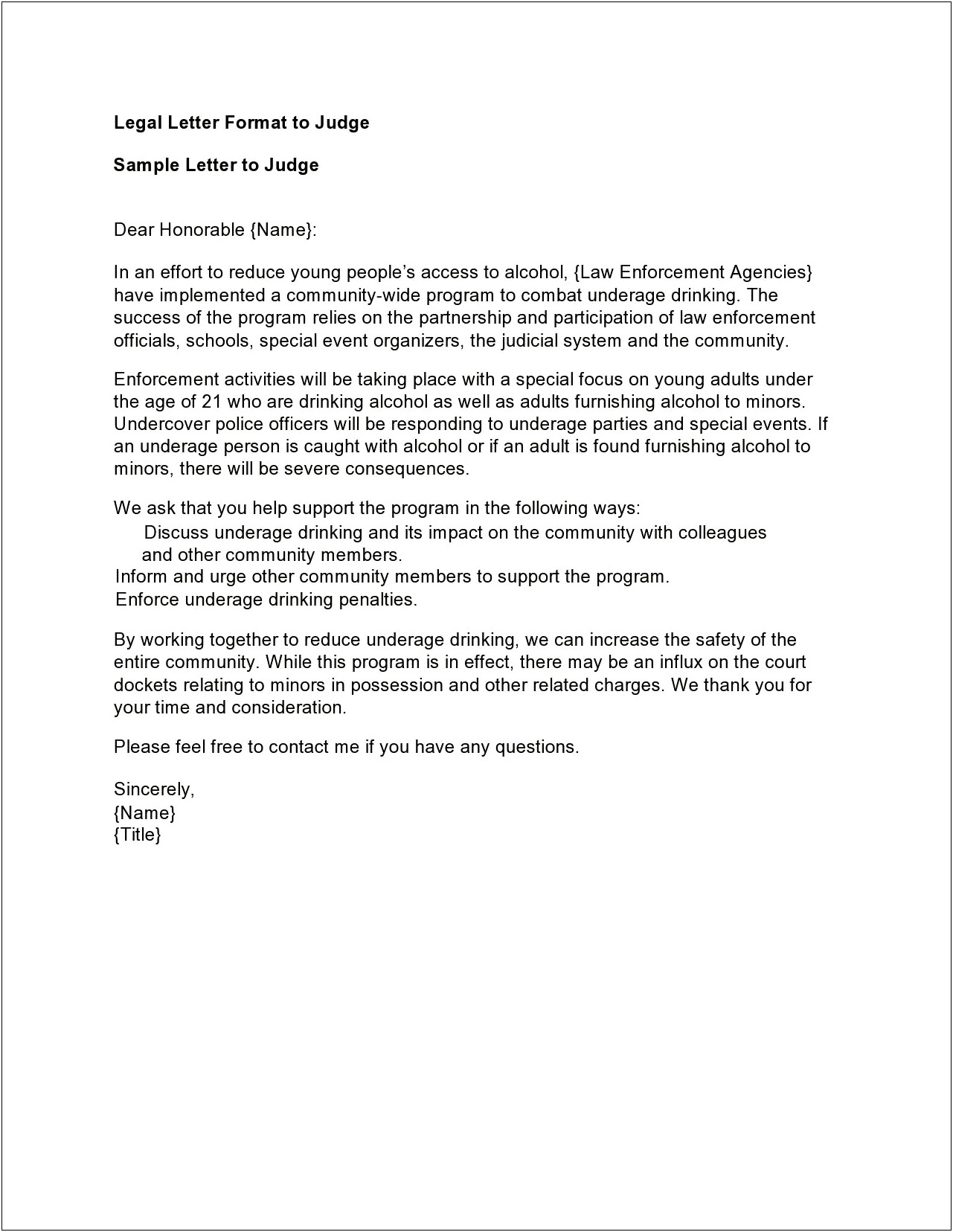 Formal Letter To District Attorney Template