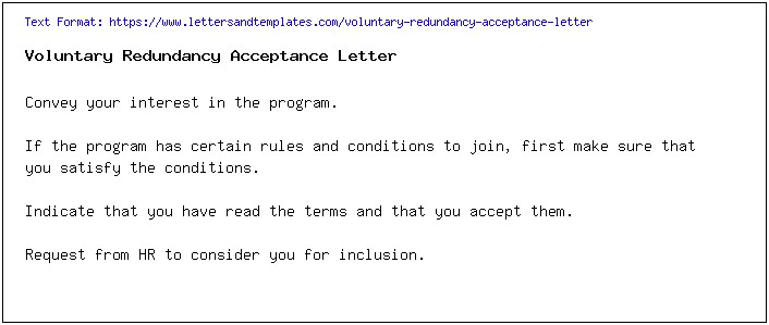 Formal Notice Of Redundancy Letter Template