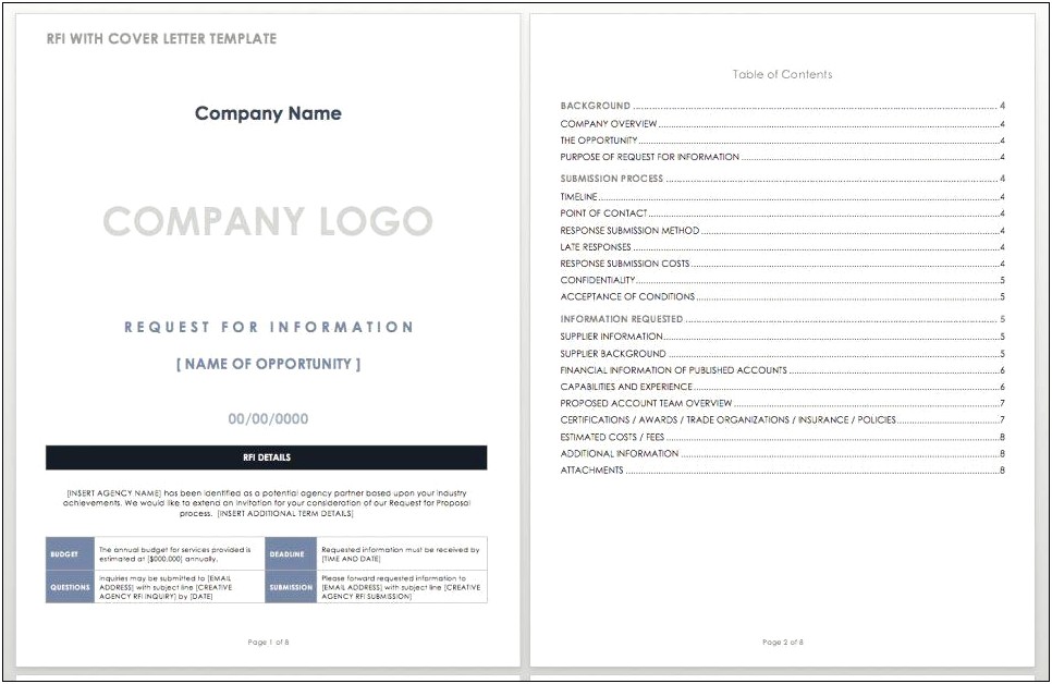 Formal Request For Information Letter Template