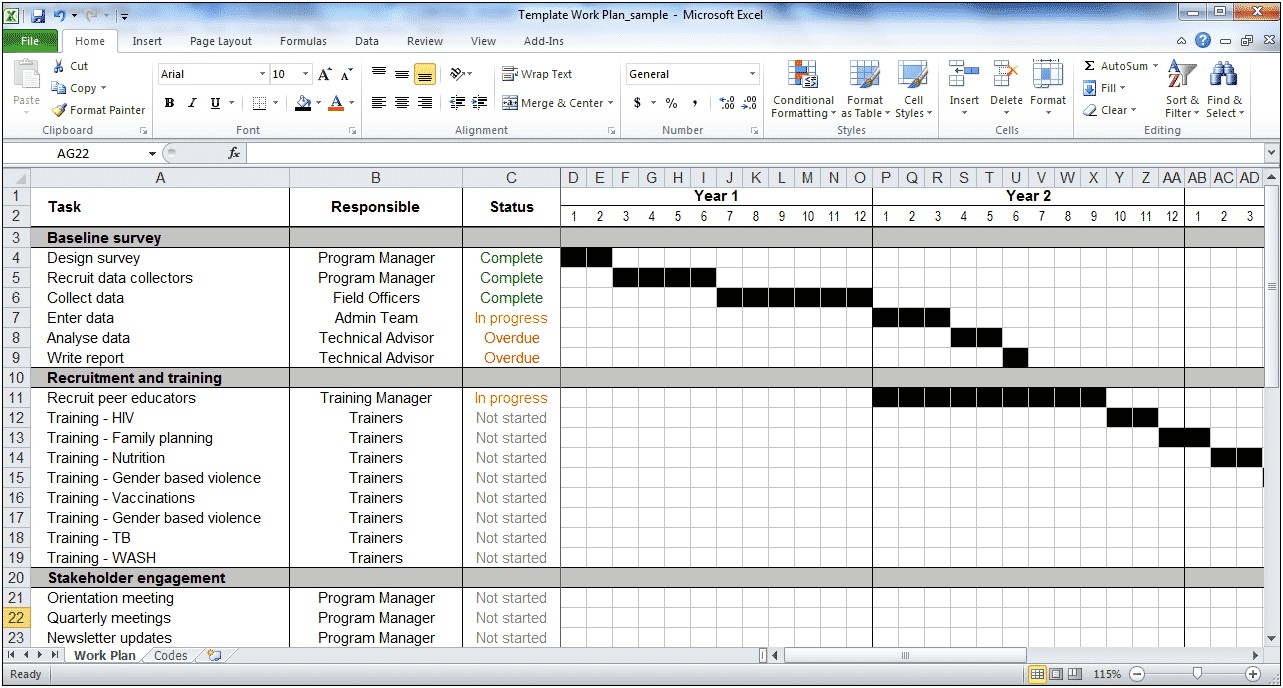 Four Year Plan For Quarter Template Excel