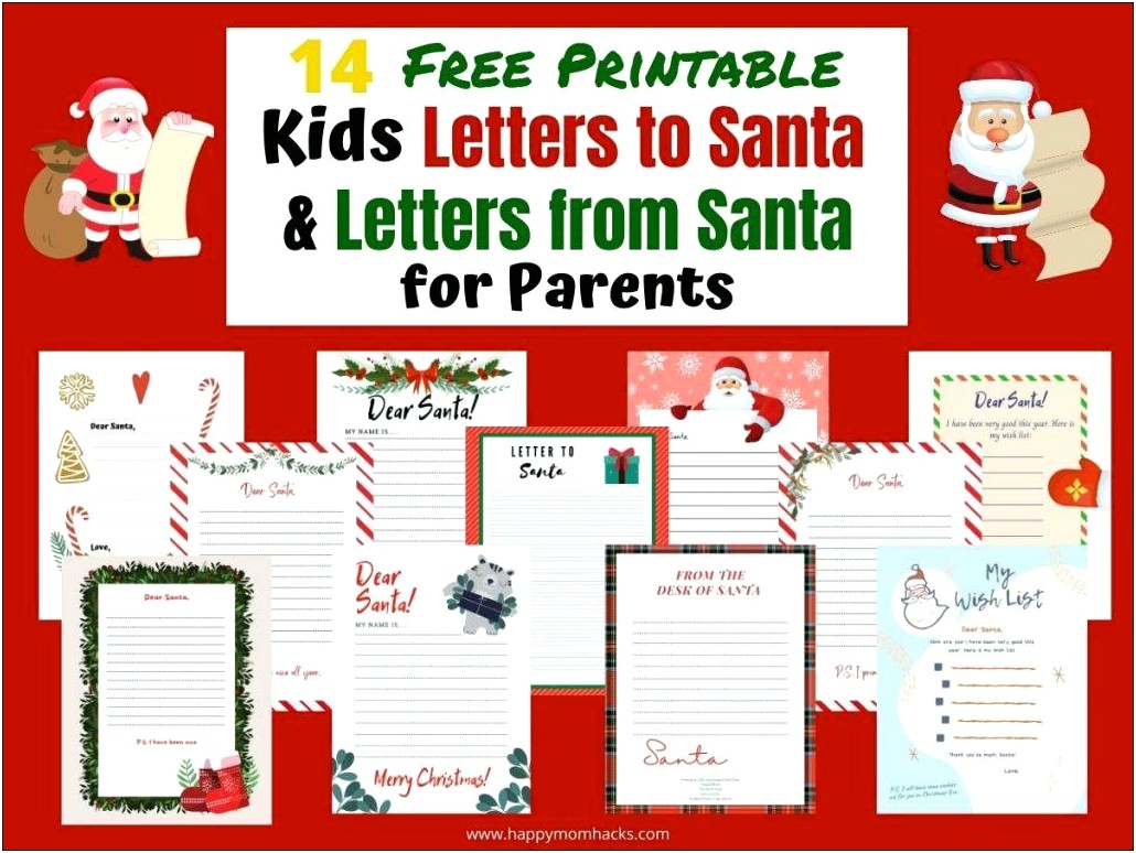 Free Printable Letter Templates Santa Claus