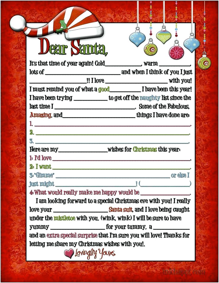 Free Printable Secret Santa Letter Template