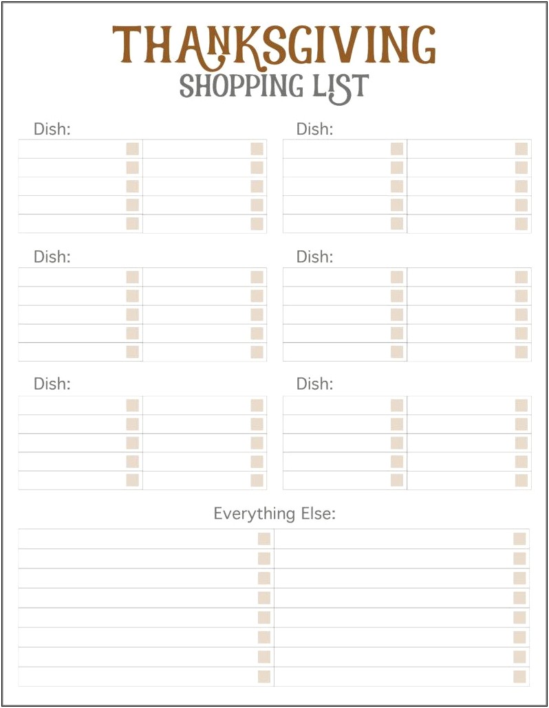 Free Printable Thanksgiving Menu Planning Templates