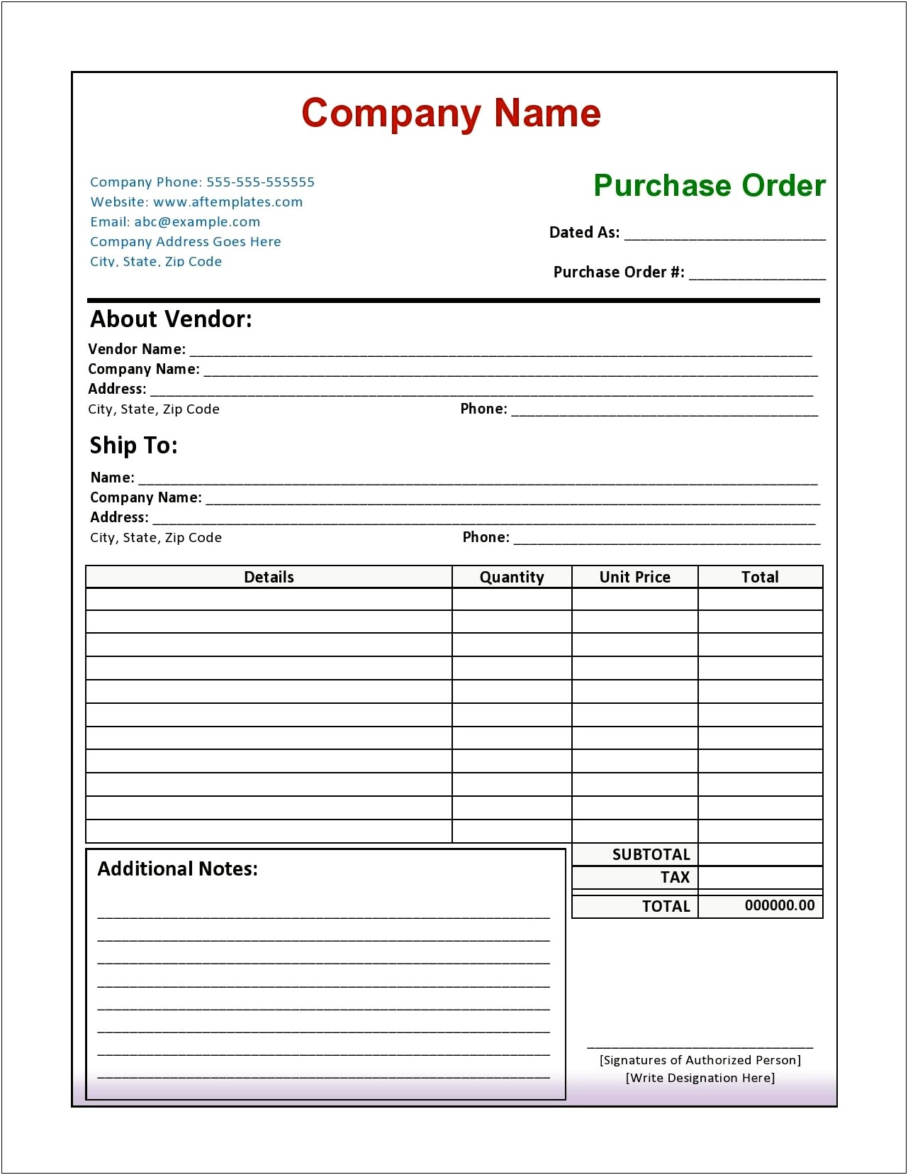 Free Product Order Form Template Word