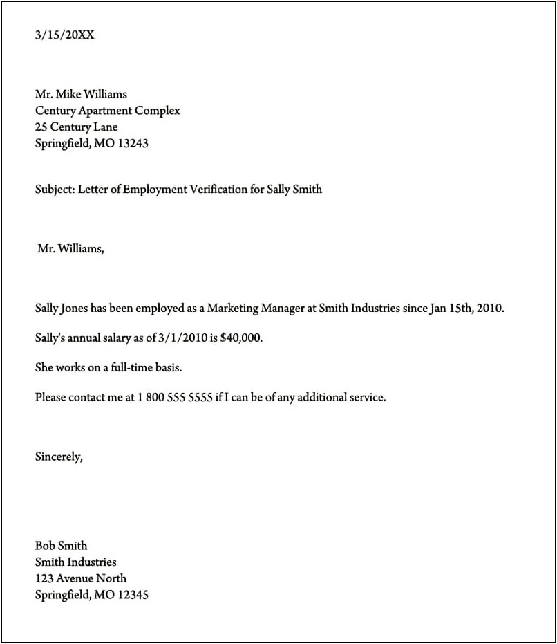 Free Proffessional Template Letter Of Employement