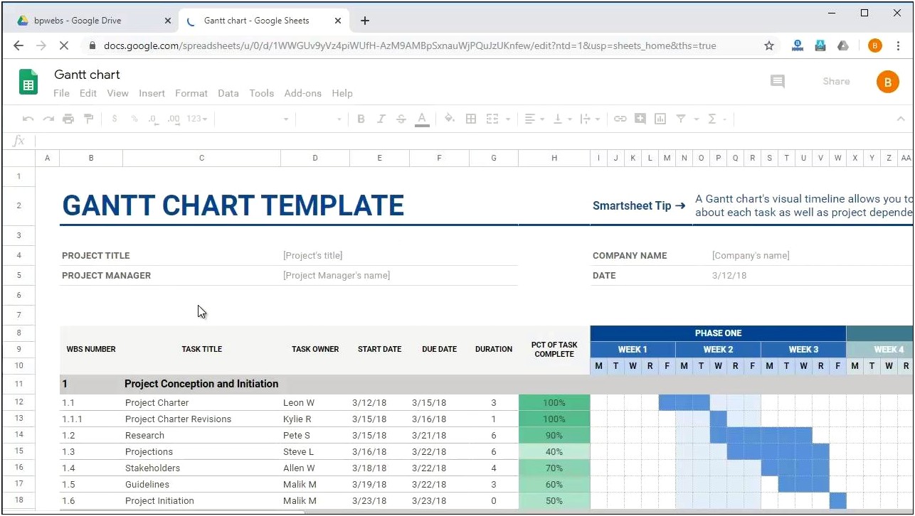 Free Project Plan Template Google Sheets