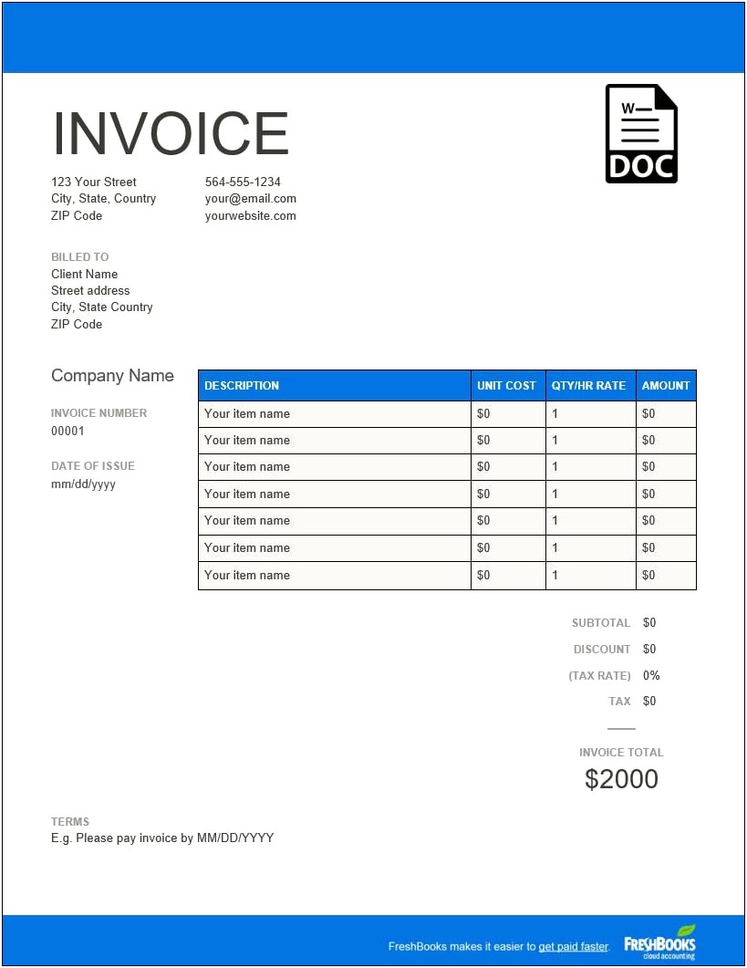 Free Receipt Template Word Credit Card