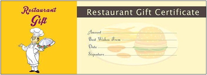 Free Restaurant Gift Certificate Template Word