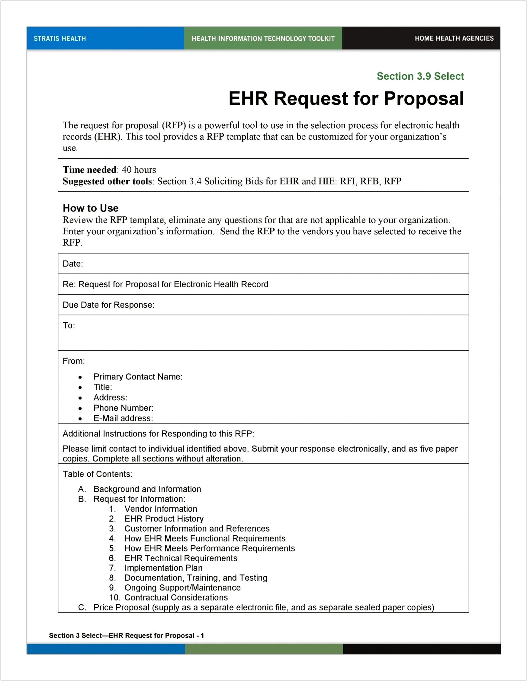 Free Rfp Template For Event Planning