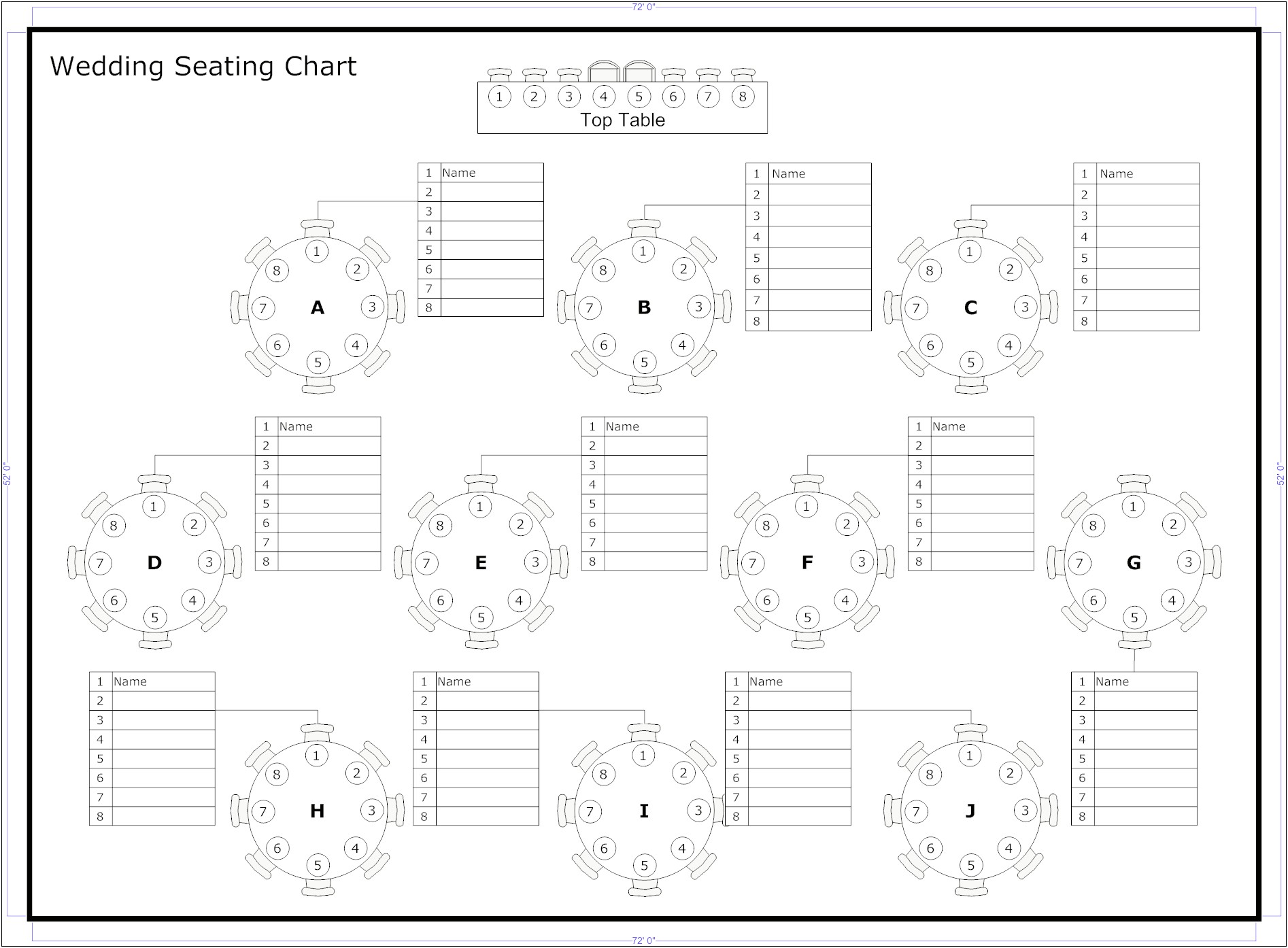 Free Round Table Seating Plan Template