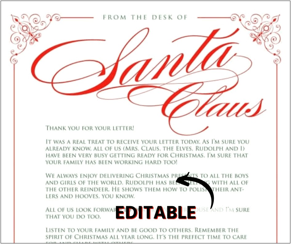 Free Santa Claus Letterhead Word Template