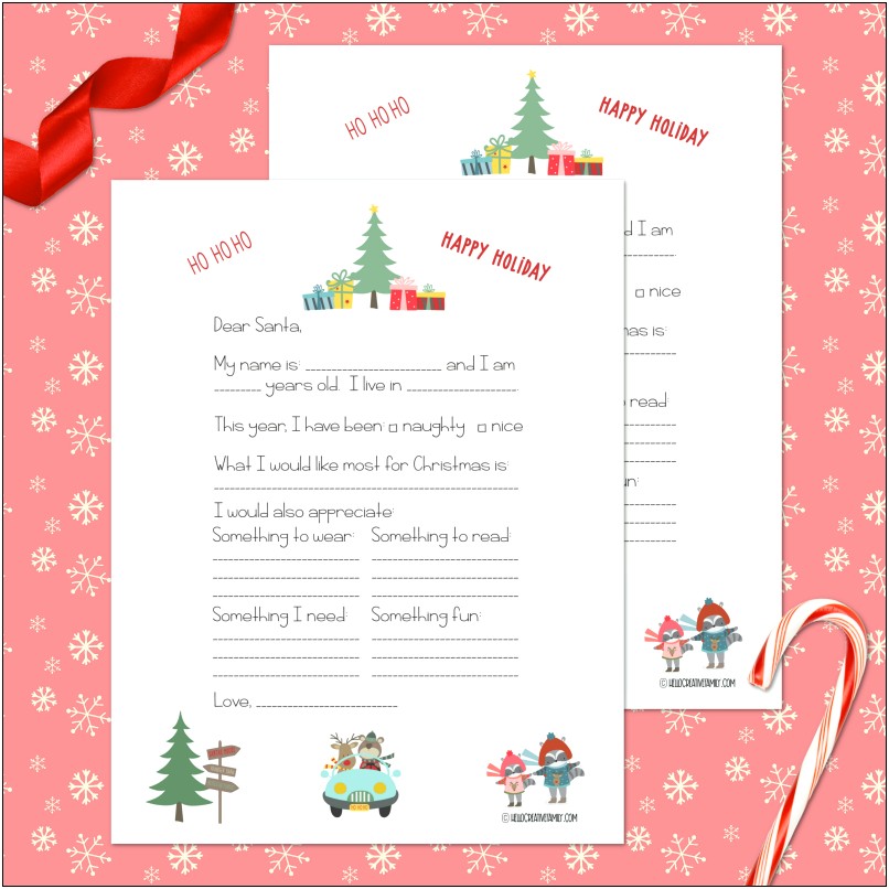 Free Santa Letter Templates To Print