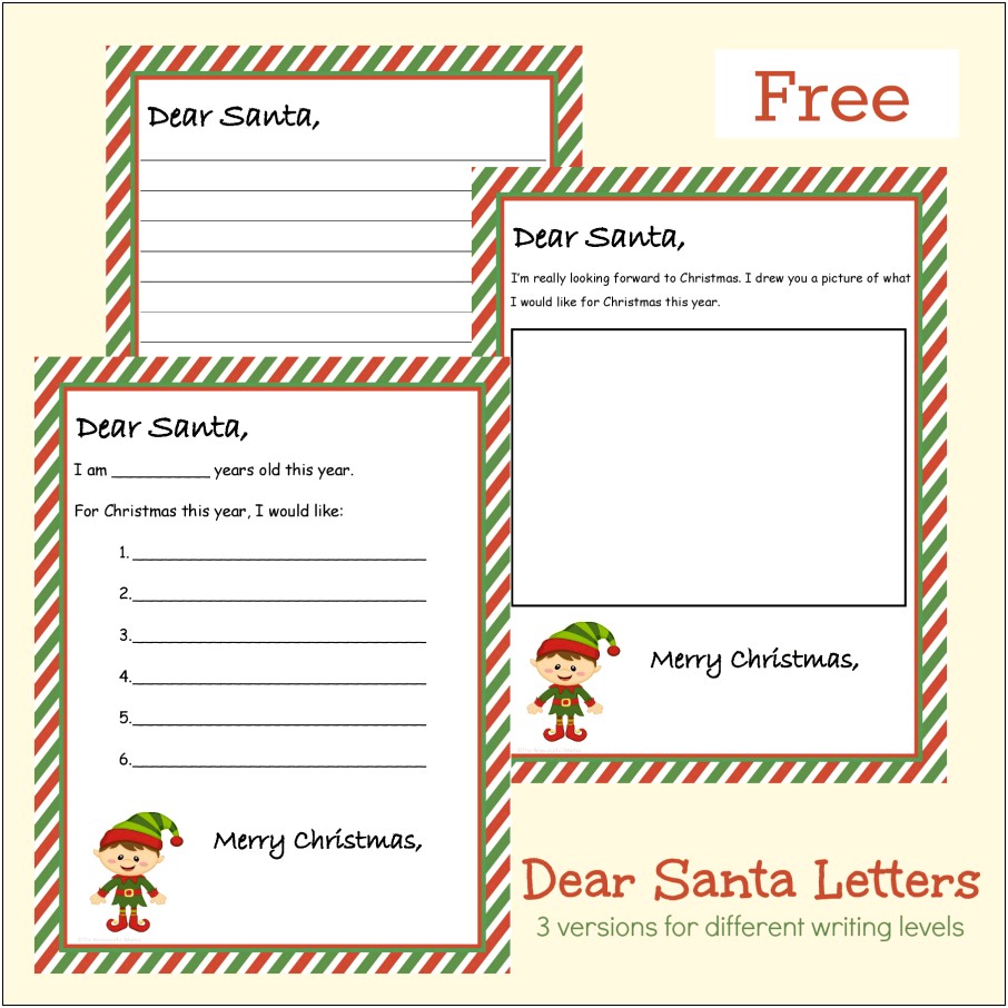 Free Santa Letter Writing Paper Template