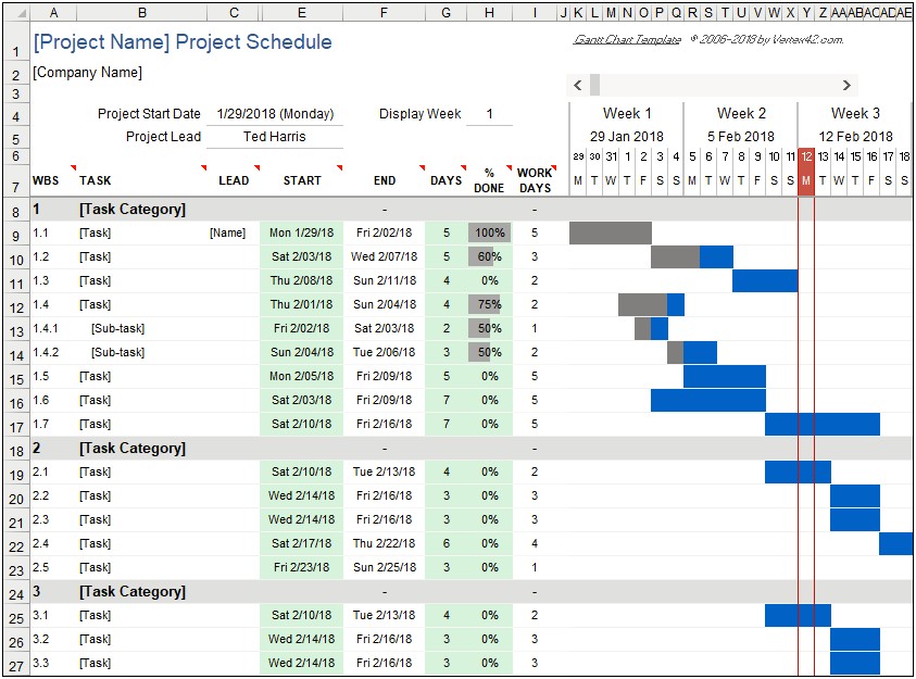 Free Simple Excel Project Plan Template