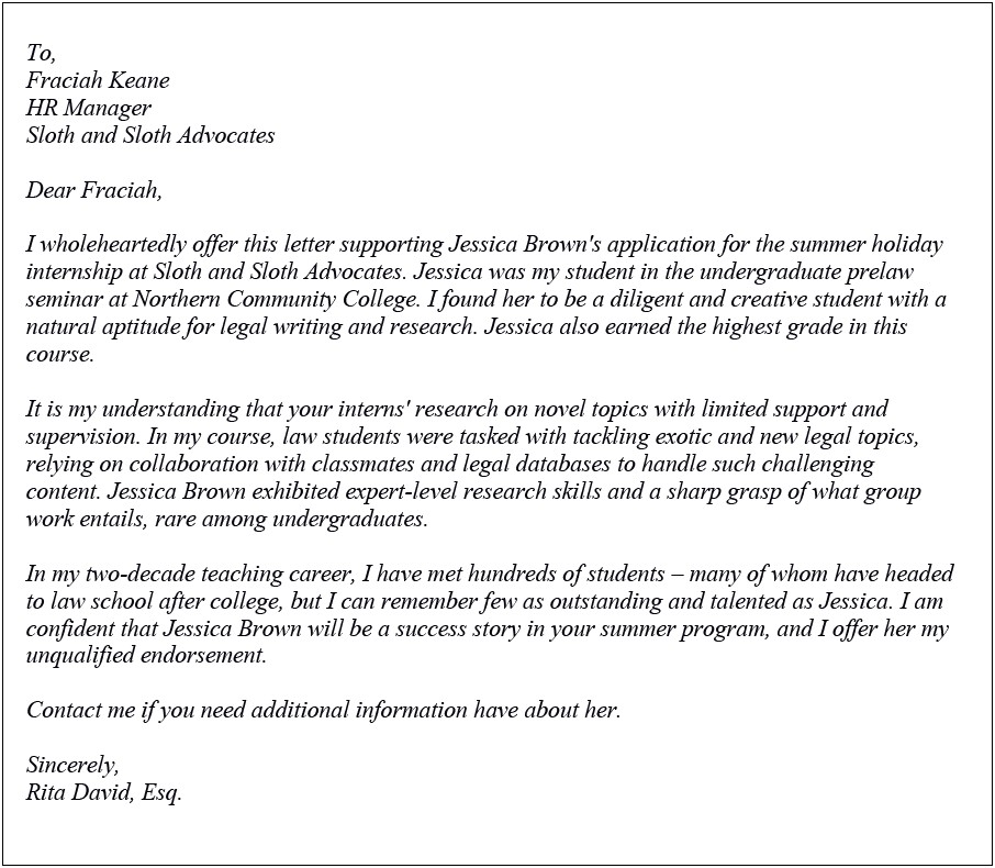 Free Sorority Recommendation Letter Template With