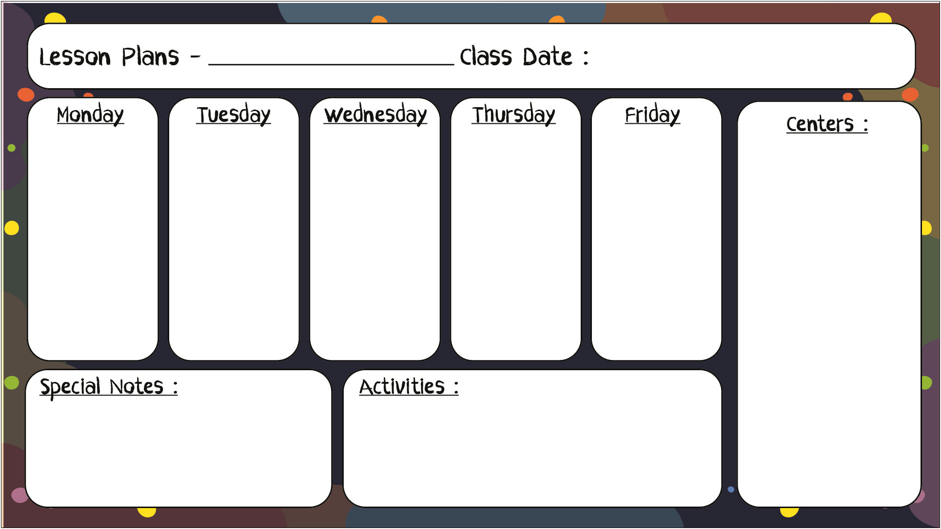 Free Special Ed Lesson Plan Template