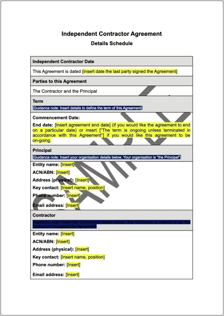 Free Subcontractor Agreement Template Word Australia