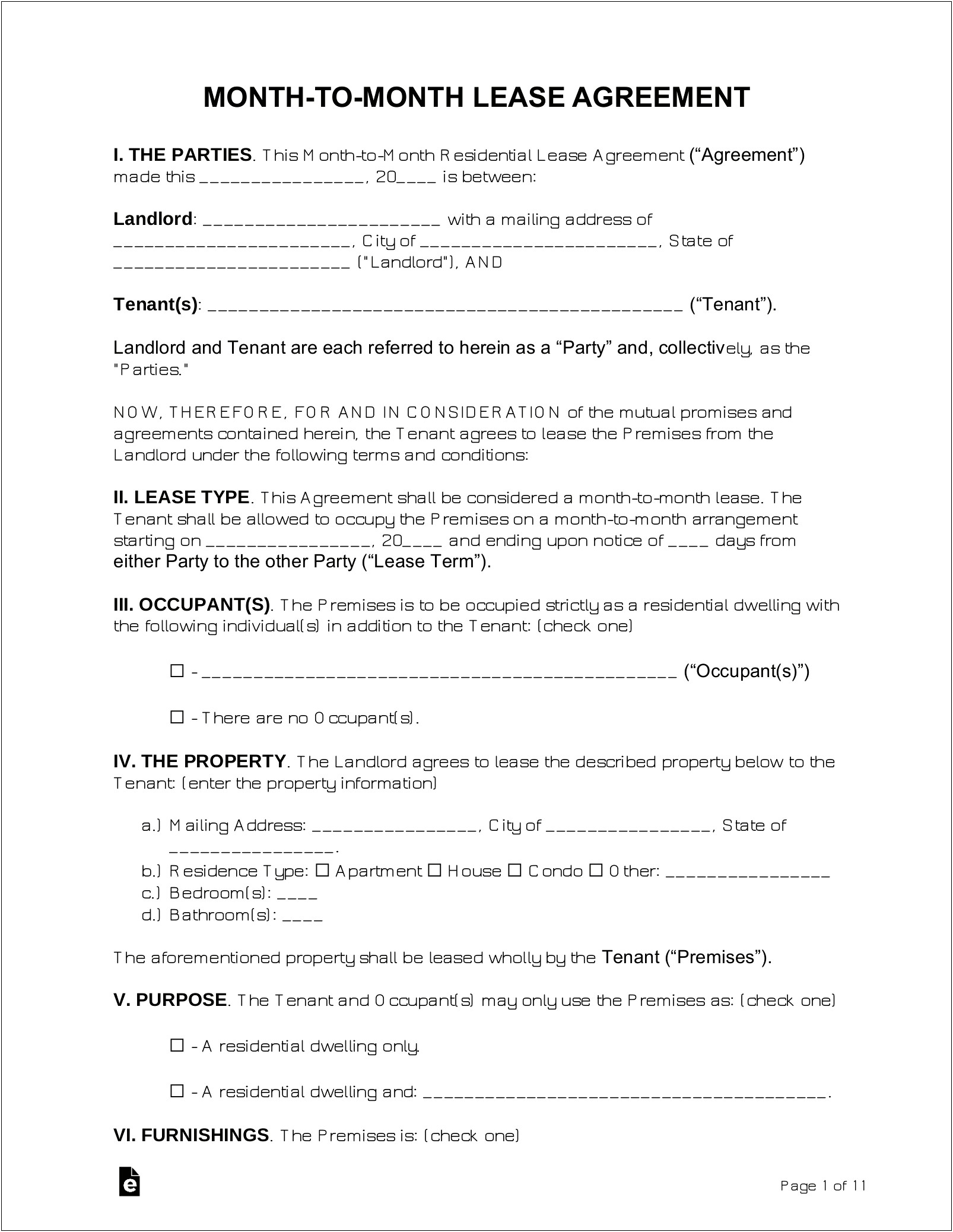 Free Tenancy Agreement Template In Word