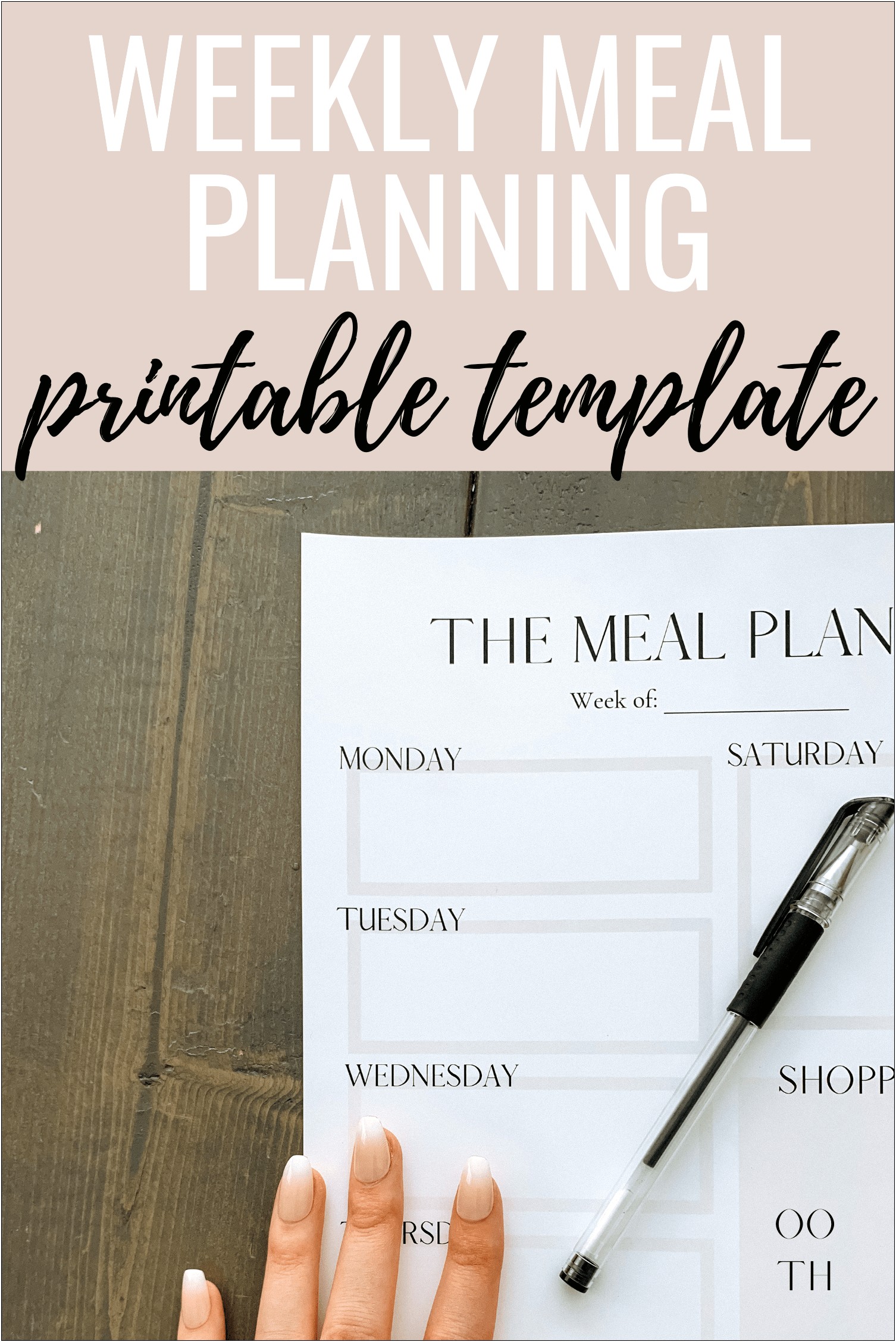 Free Weekly Meal Plan Template Pdf