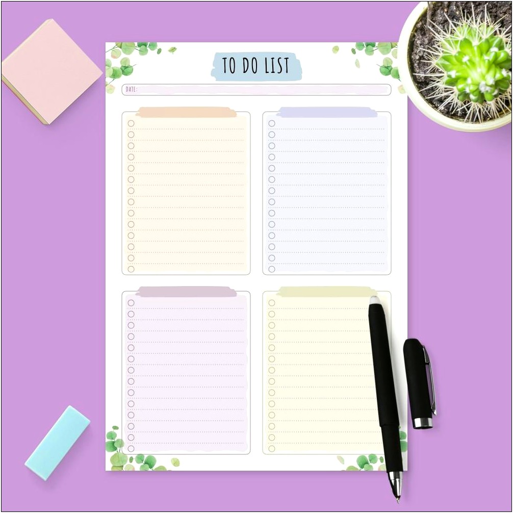 Free Word Templates To Do List