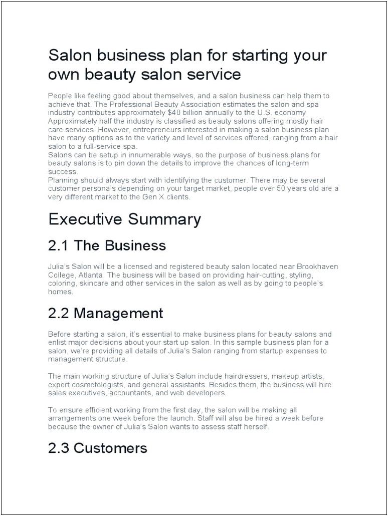 Freelance Makeup Artist Business Plan Template