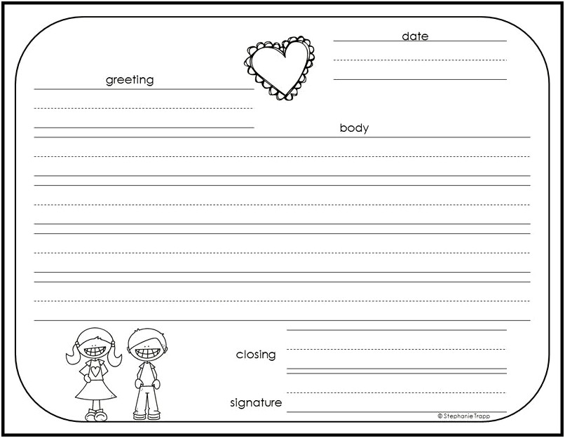 Friendly Letter Template For Second Grade