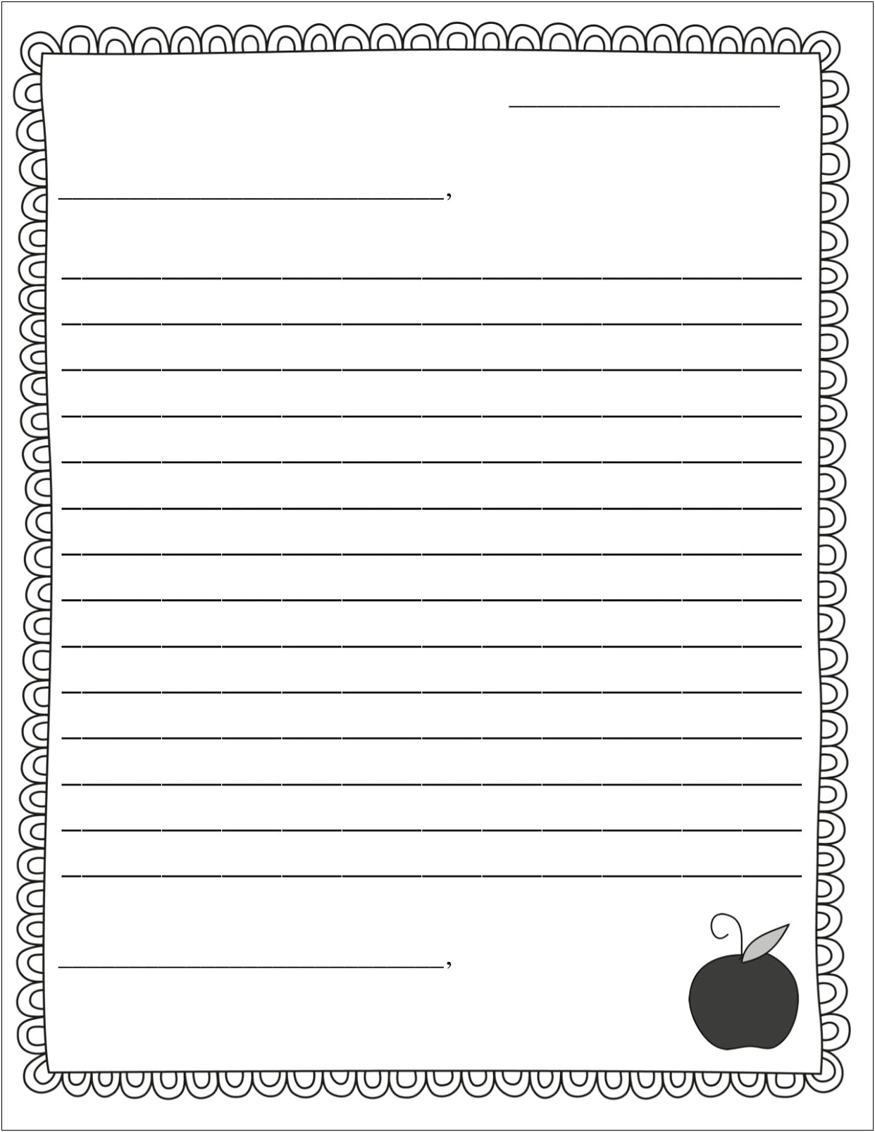 Friendly Letter Template With Borders Upper Elementary